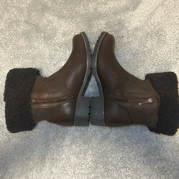 Ugg Australia 1914 Upper Leather Boot Zip Sides Brown Women’s,Size 8.5 - Picture 2 of 16